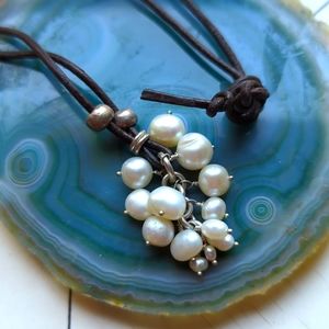Freshwater pearl cluster necklace